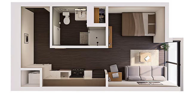 Studio Penthouse B Entire floor plan